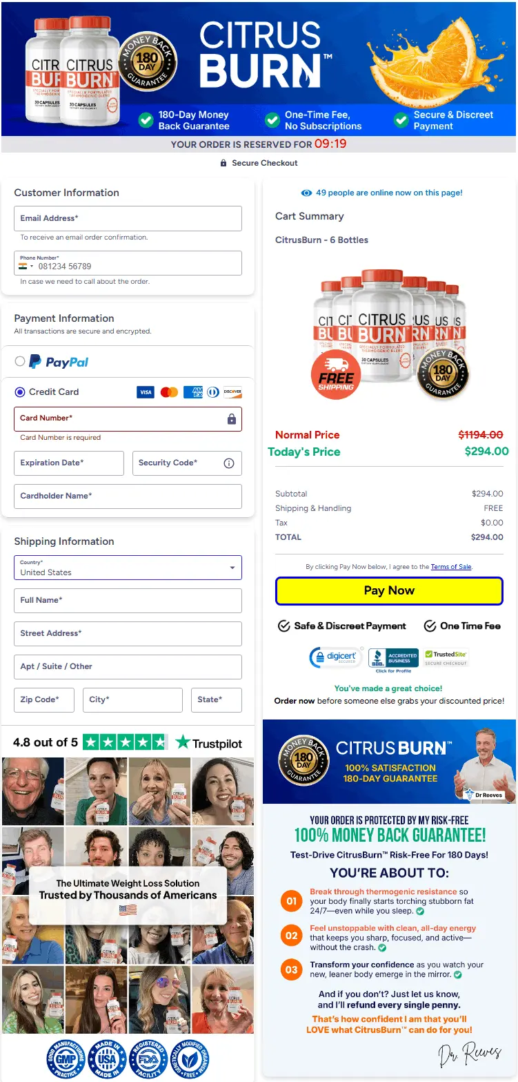 CitrusBurn-checkout-page